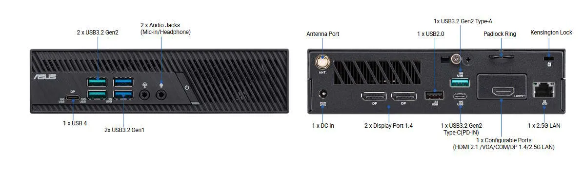 Port configurable Asus ExpertCenter PB64 yang bisa diatur sebagai VGA atau Ethernet tambahan