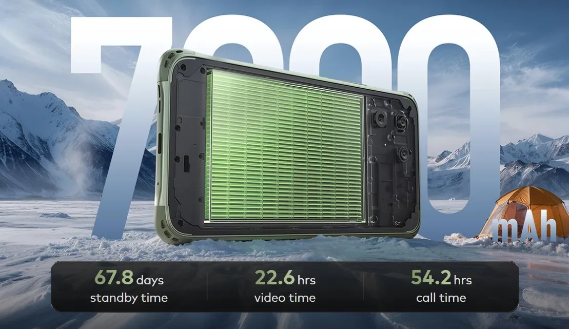 Informasi baterai 7000 mAh itel Power 80 pada layar ponsel
