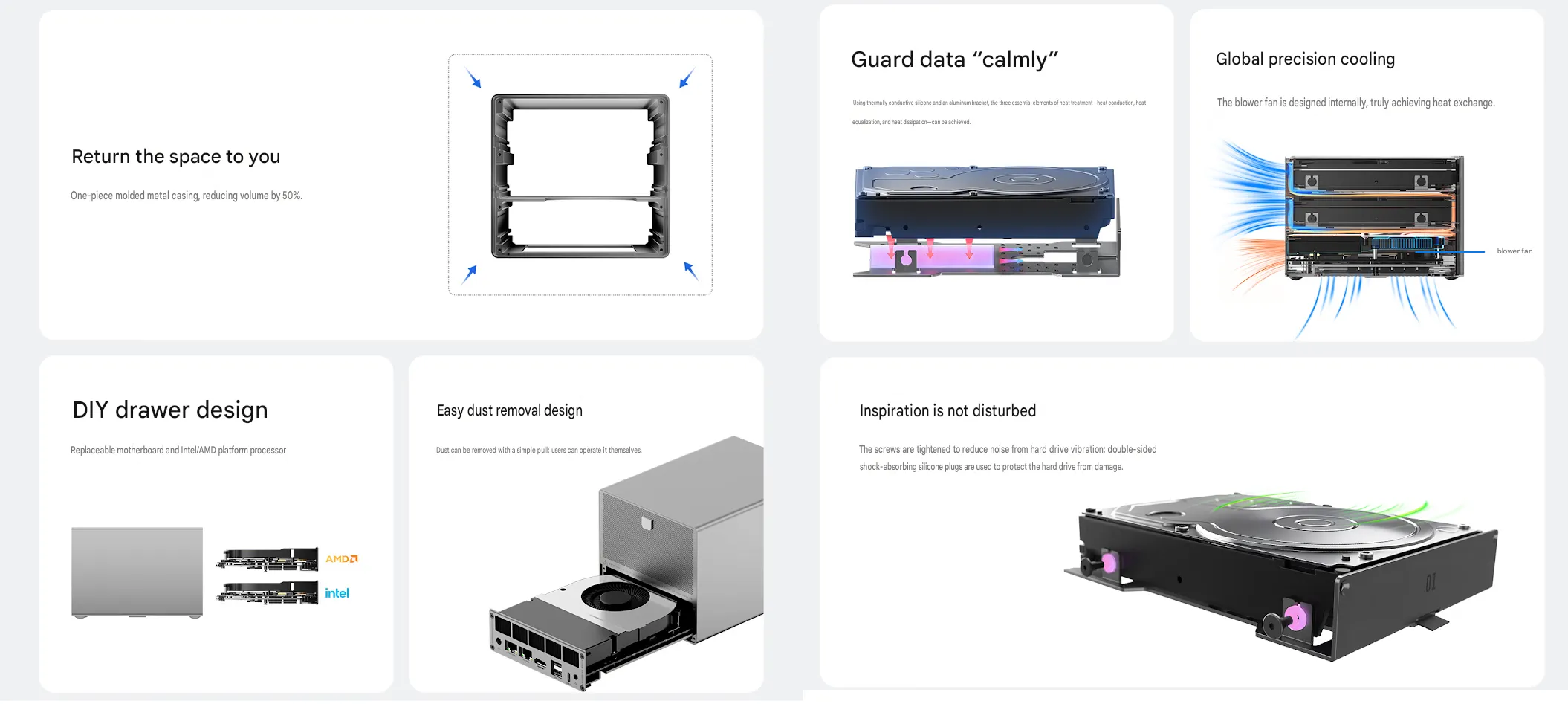 Sorotan desain Beelink ME Pro dengan Intel Pentium Silver J5005