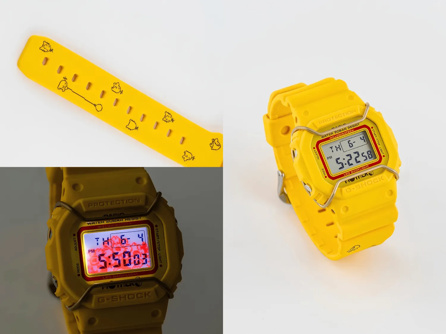 Tali jam G-Shock Mother 3 dengan karakter Mr. Saturn timbul