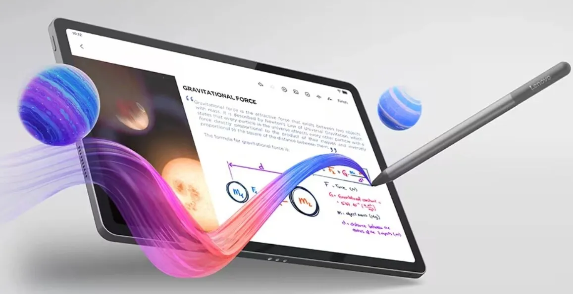 Layar Lenovo Idea Tab dilihat dari sudut samping menunjukkan penurunan kecerahan