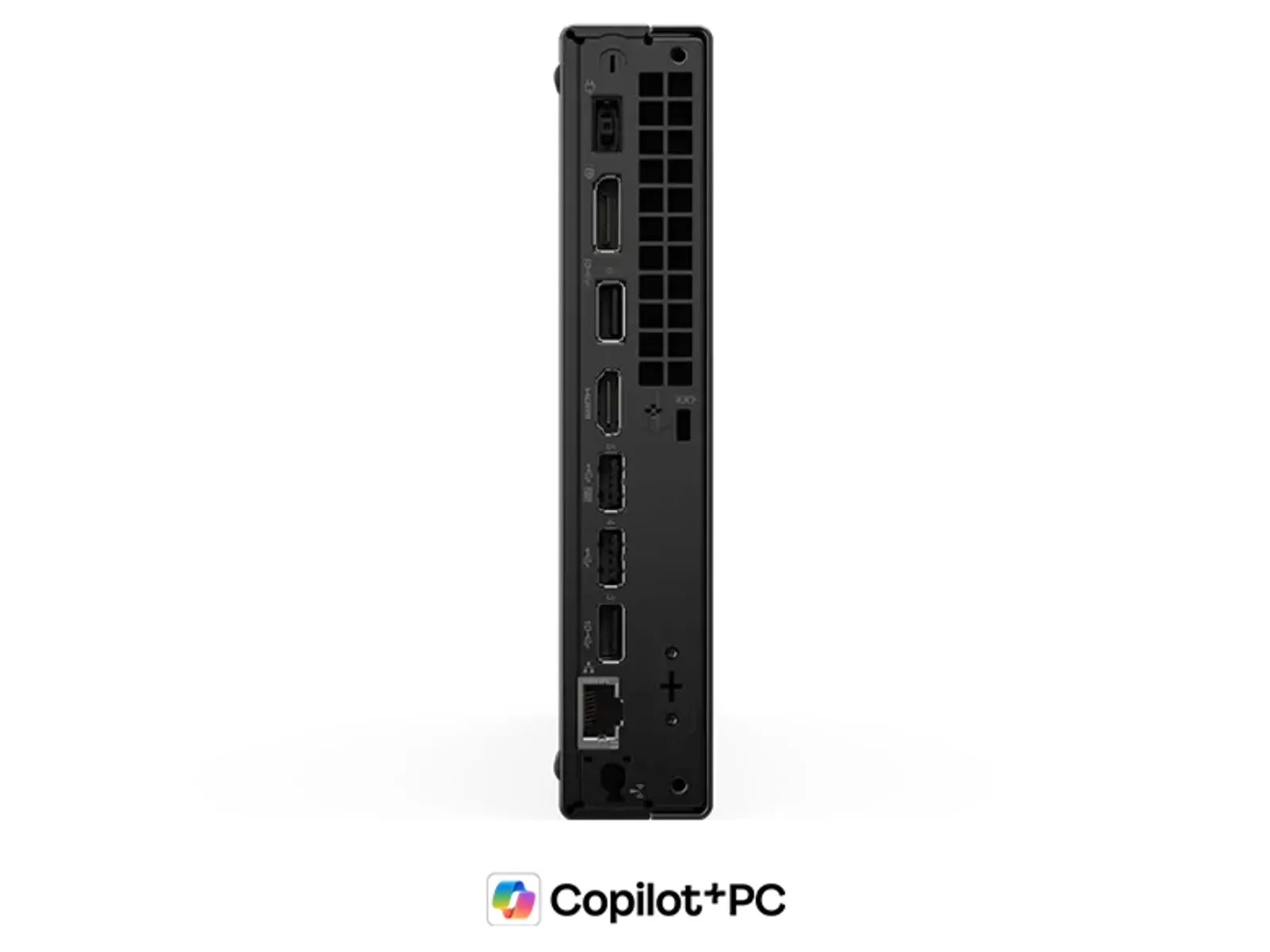 Port konektivitas di bagian belakang Lenovo ThinkCentre Neo 50q Gen 6.