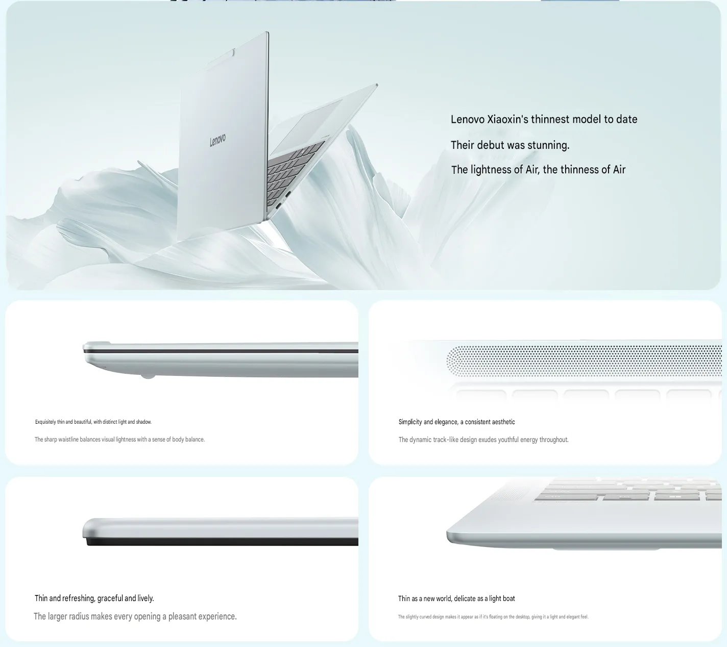 Sorotan desain Lenovo Xiaoxin Air 14 2026 dengan bobot ringan dan bodi tipis