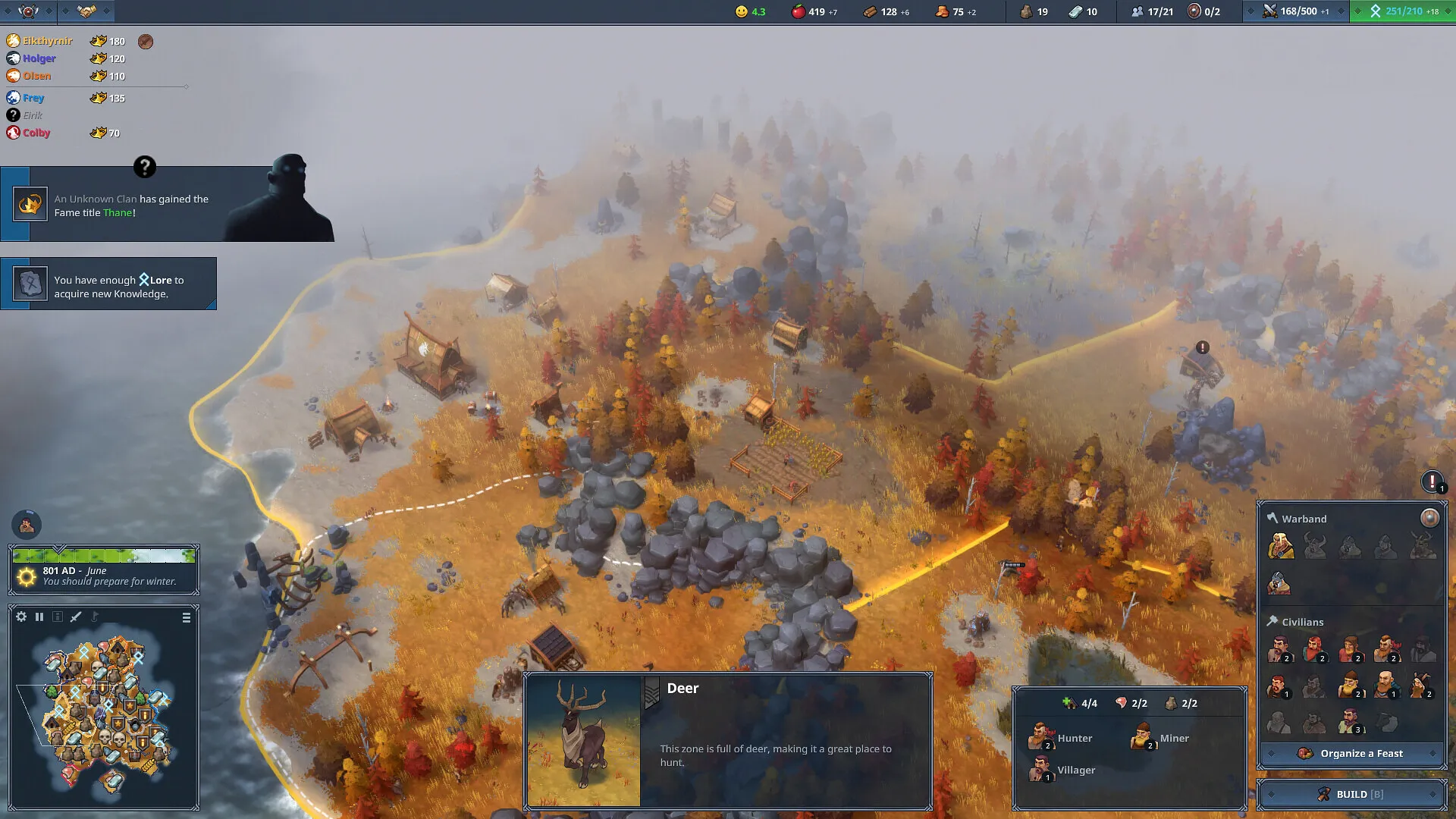 Sekuens gameplay Northgard: Definitive Edition saat menjelajah peta