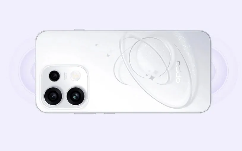 Desain belakang OPPO Reno16 F 5G dengan motif Planet 3D