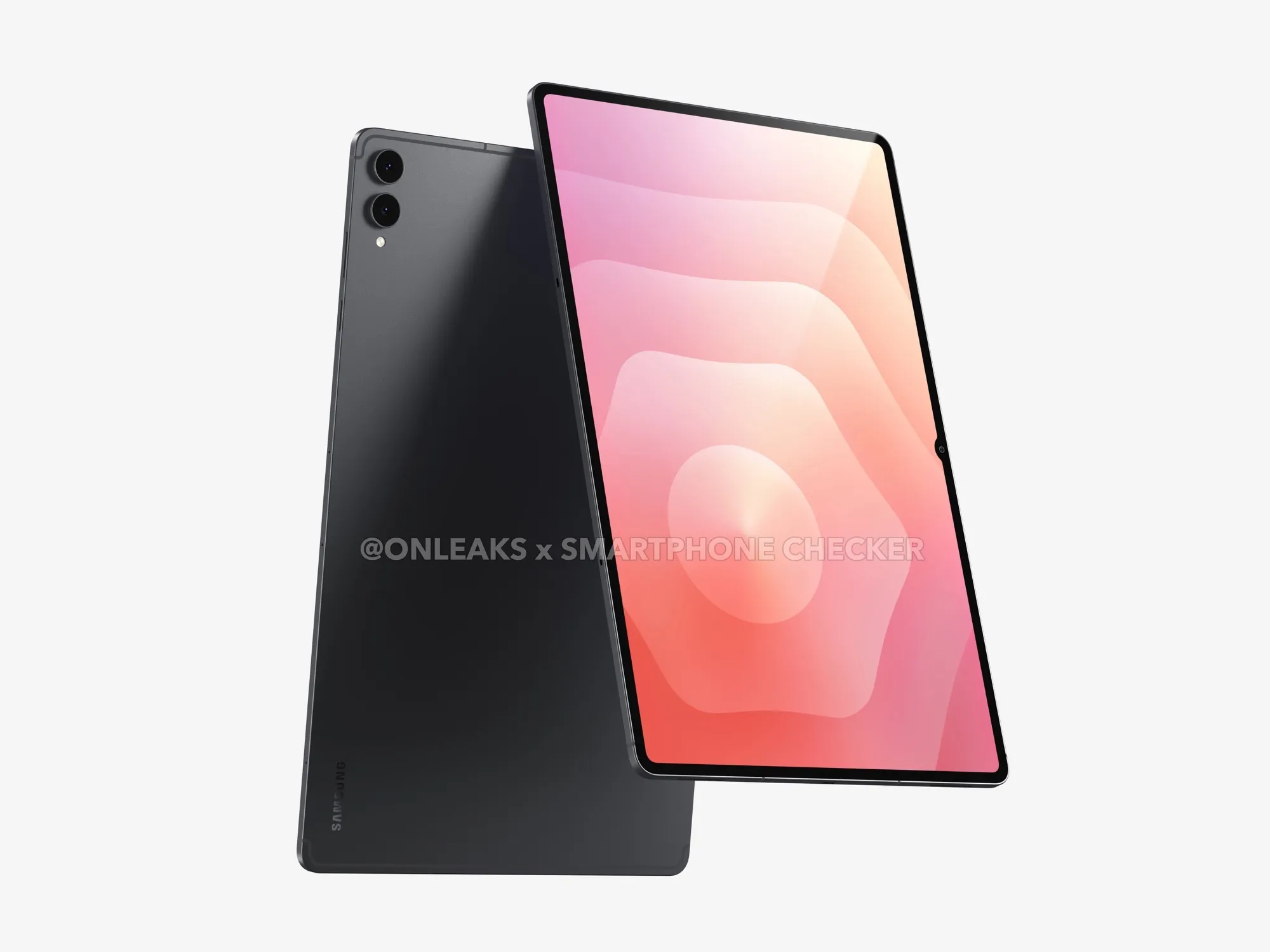 Tampak depan Samsung Galaxy Tab S12 Ultra dengan notch kamera depan