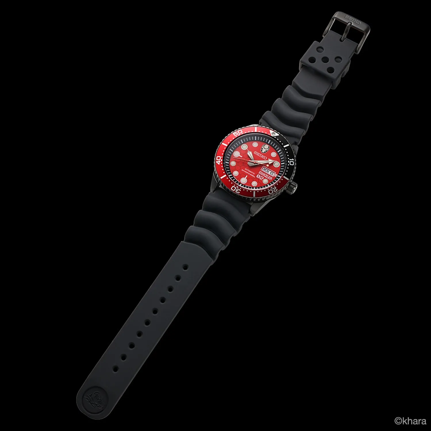 Strap silikon jam tangan Seiko A347 EVA-02 Diver's Watch