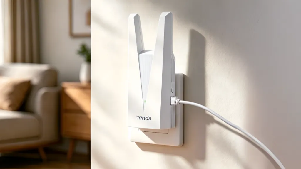 Tenda A33 V2.0 Wi-Fi 6 range extender tampak depan