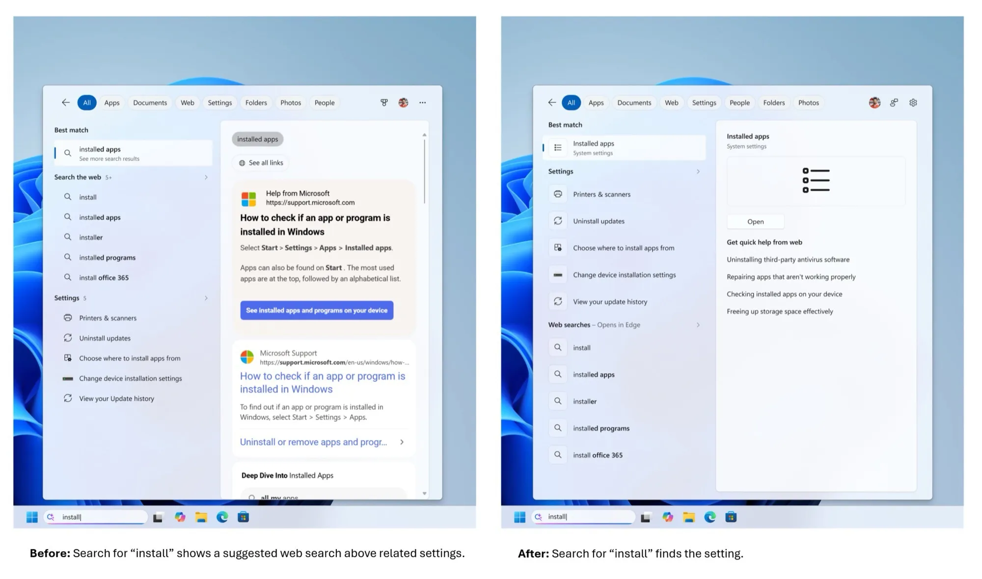 Pencarian file lokal Windows 11 menampilkan detail path dan timestamp