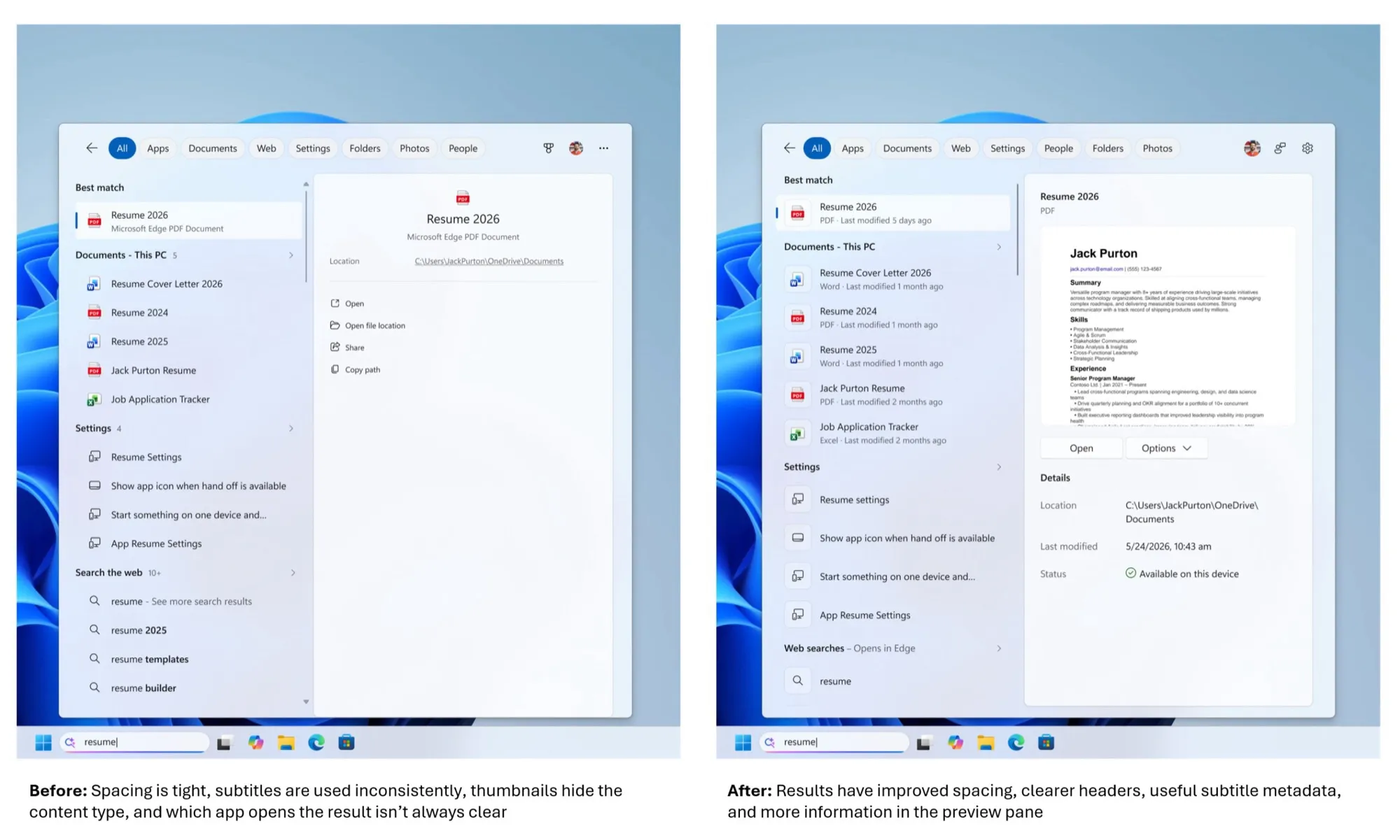 Pratinjau desain baru search box Windows 11 tanpa iklan